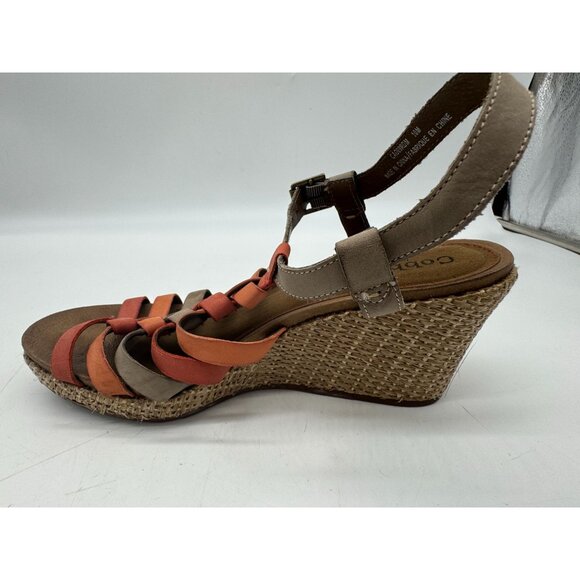 Cobb Hill by New Balance Womens Strappy Sandals 10M Orange Wedge Slingback Y2K - Picture 8 of 12